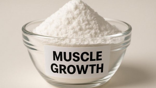 Essential mineral supports muscle strength, bowl with white powder.