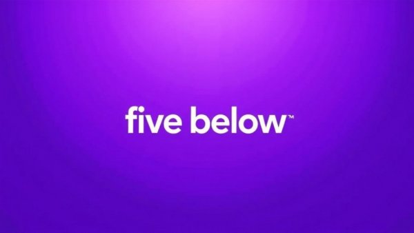 Five Below logo on a purple background.