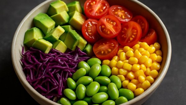 High-Protein Vegetarian Breakfast bowl with fresh ingredients for seniors.
