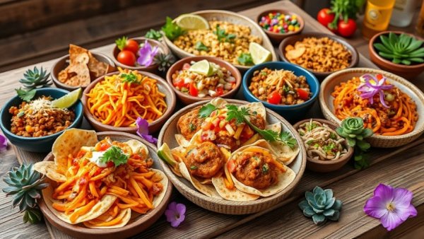 Mouthwatering Mexican food spread at upcoming Atlanta restaurants, vibrant and colorful.