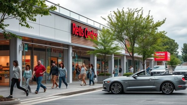 Grocery-anchored retail center sale Atlanta with customers outside.