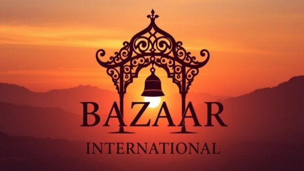 International Grocery Store and Cafe Buford logo with bell and mountains.