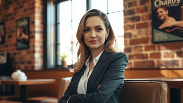 Confident Erika Mitchell in a cafe, Atlanta Board of Education legacy.