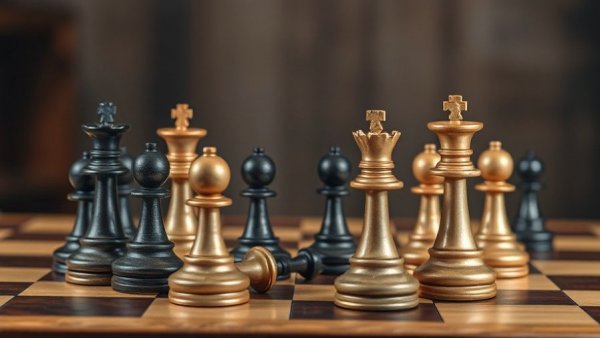 Dramatic chess scene illustrating strategic concepts in understanding allies and adversaries.