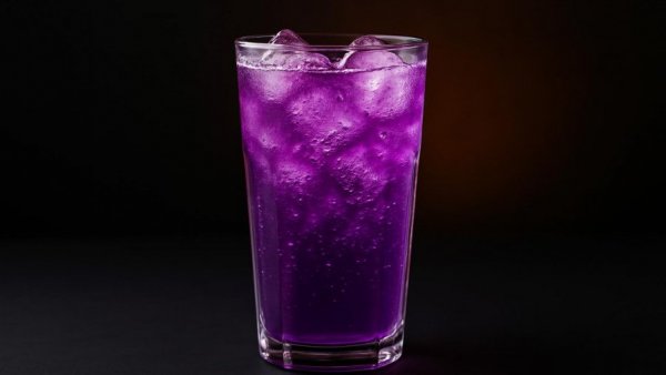 Glass of purple drink for natural knee pain relief