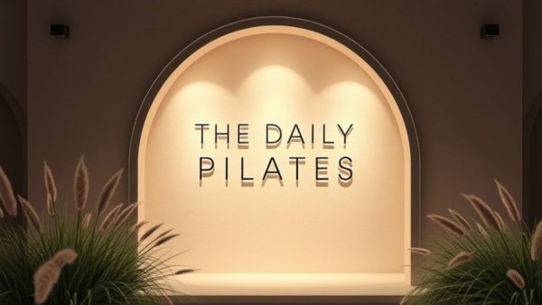 Entrance of new pilates studio in Perimeter with calming design.
