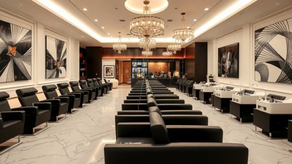 Luxurious nail salon interior in Atlanta with elegant design.