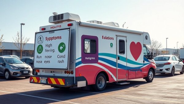 South Carolina measles outbreak warning sign in a parking lot.