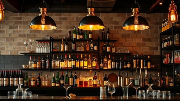 Modern bar highlighting Atlanta dining scene with stylish arrangement.