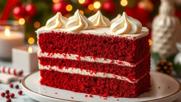 Delectable red velvet cake at The Cheesecake Factory Cumming location.