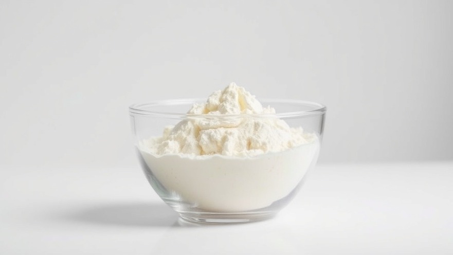 Protein powder in a glass bowl for muscle recovery and health tips for seniors.