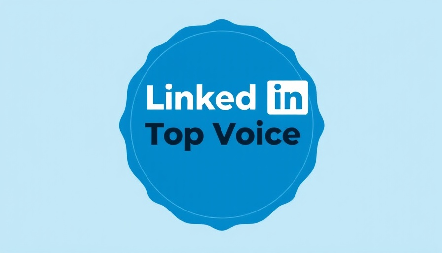 Minimalist LinkedIn Top Voice badge on light blue background.