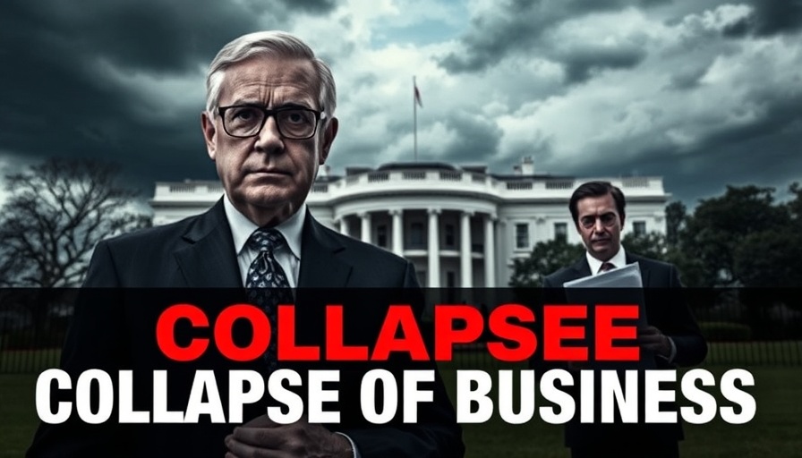 H1B Visa Fee impact on business, two men in front of stormy White House.