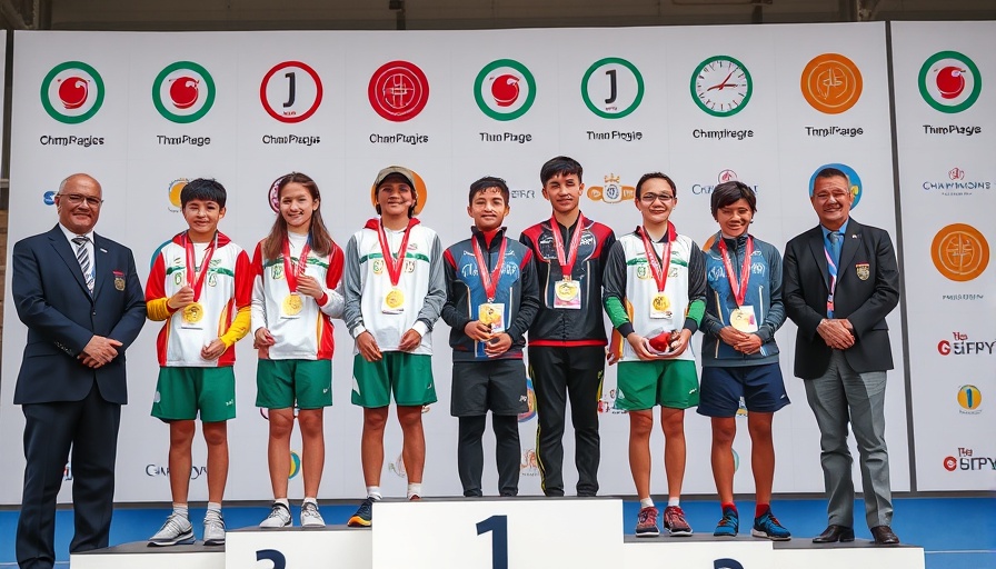 2025 Mediterranean Championships Results: Award podium with athletes.