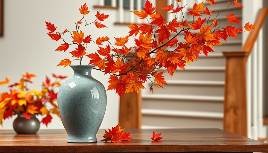 Vibrant DIY fall decorating ideas with colorful leaves in a vase.
