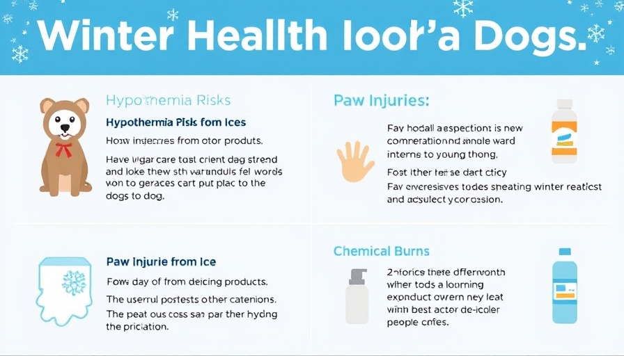 Winter health threats for dogs infographic to keep your dog safe on winter walks.
