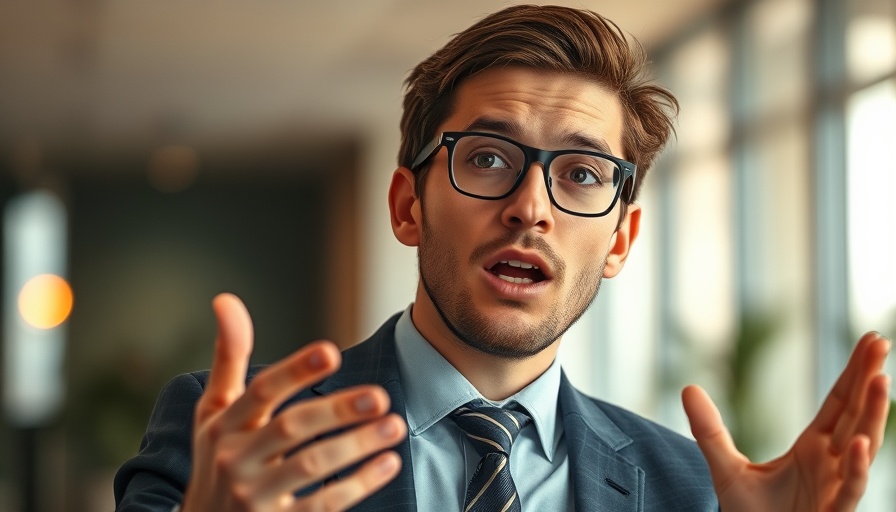 Expressive young man discussing citizenship indoors.