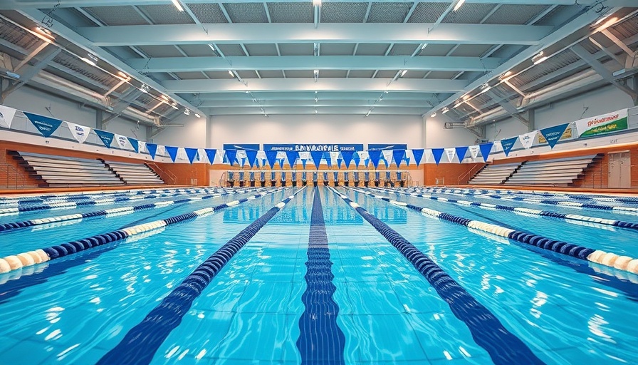 Competitive swimming pool at Walsh University, pristine and ready.