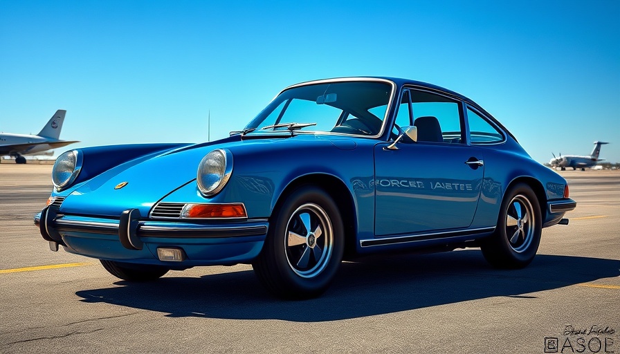 Jerry Seinfeld Porsche Auction: Classic blue Porsche 911 on runway