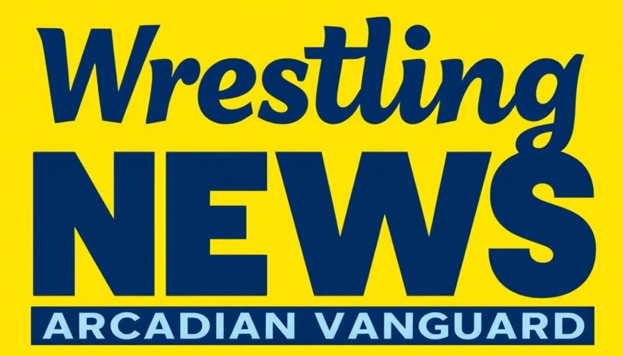 Stylized 'Wrestling News' text on a yellow background.