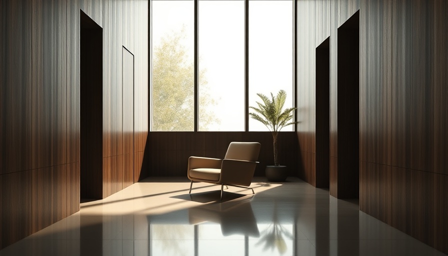 Modern luxury home hallway with wooden design and natural light.