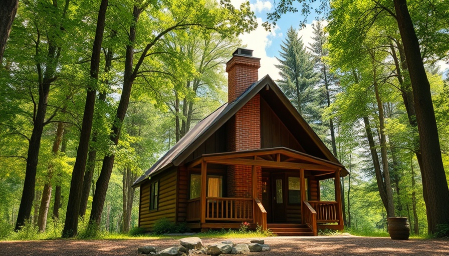 Renovated A-Frame cabin in Franklin, NC surrounded by forest.