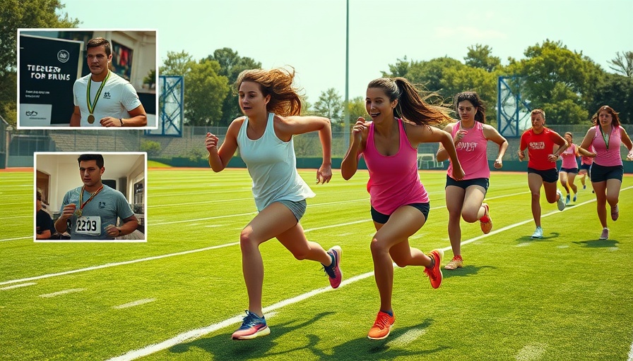 Athletic race featuring a woman in pink competing against men.
