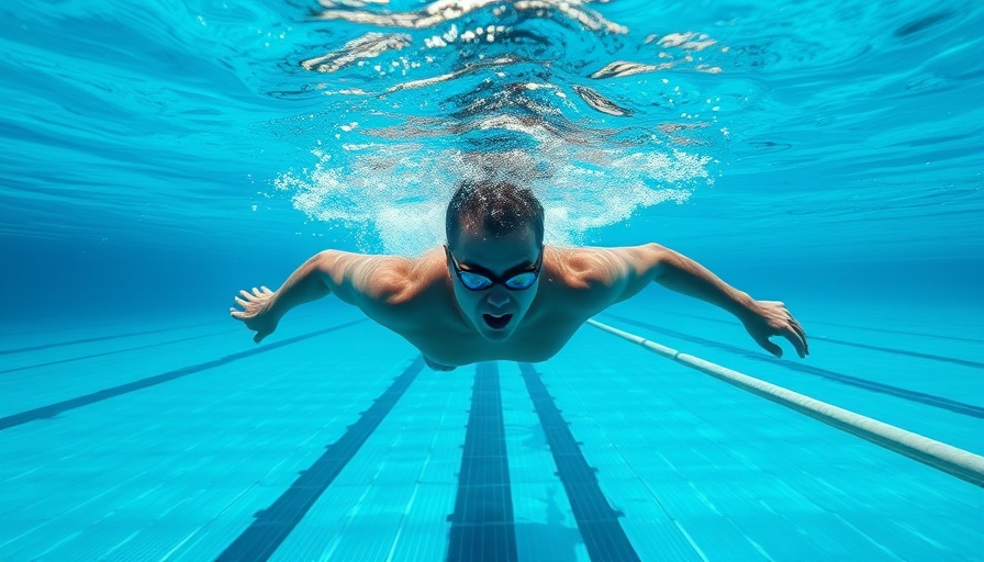 Underwater image demonstrating long-distance swimming technique in a pool.