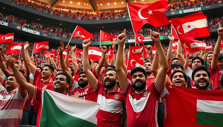 Oman fans cheering at Qatar vs Oman World Cup Qualifier 2026.