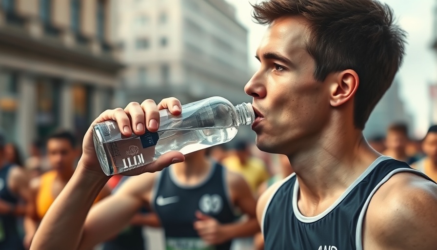 Athlete drinking water during the 2025 Chicago Marathon, focused.