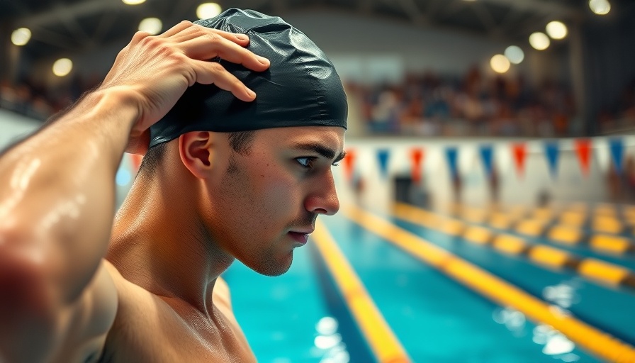 Texas SEC Swimmer of the Week preparing for race in arena.