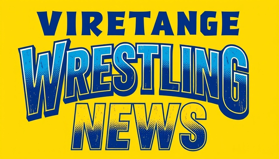 Bold vintage wrestling news logo on yellow background