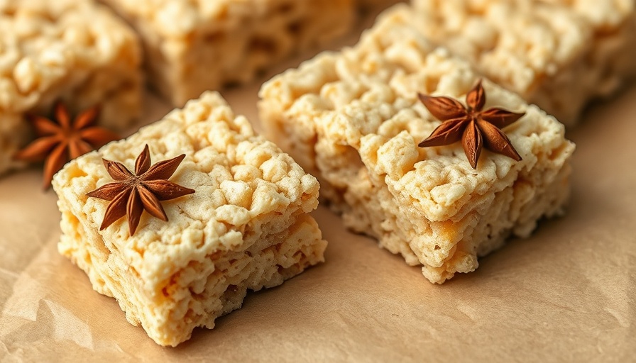 Brown Butter Chai Rice Krispie Treat with star anise garnish.