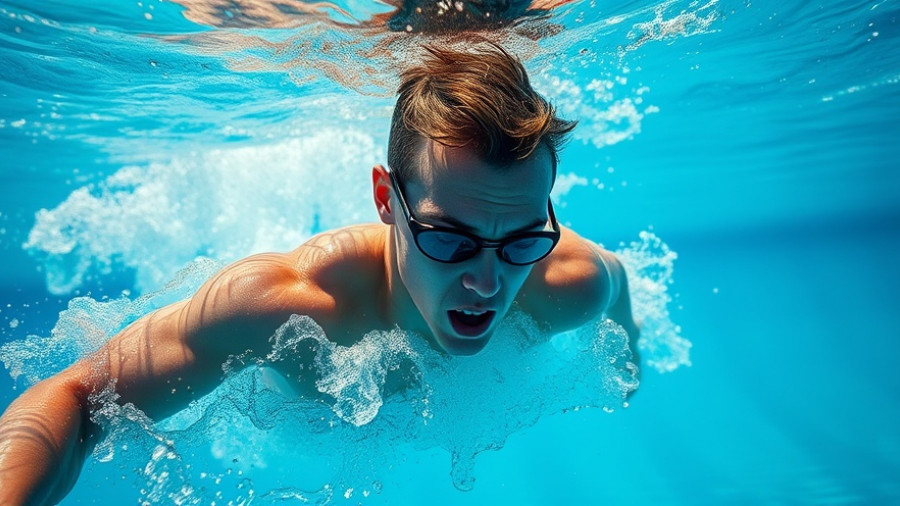 Focused swimmer mastering breathing rhythm underwater, related to how to stop panic attacks.