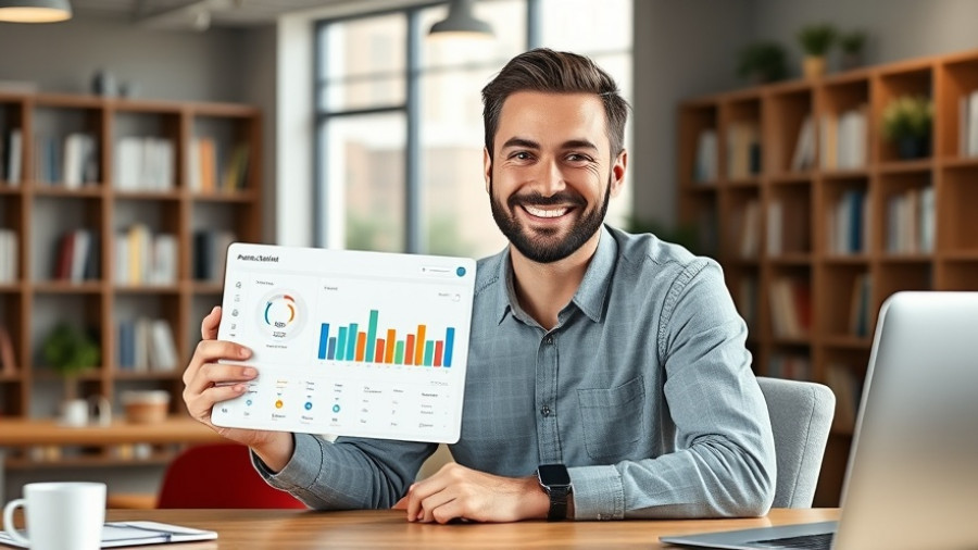 Man showcasing home assistant dashboards in an office setting.