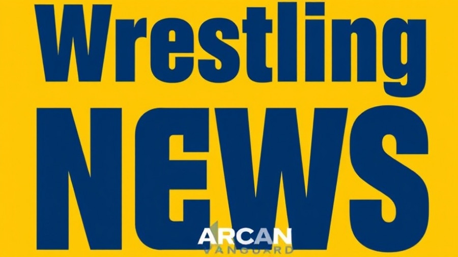 Wrestling News text on yellow background with Arcadian Vanguard logo.