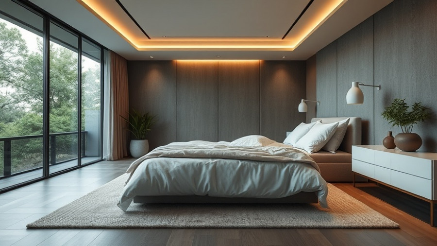 Luxurious Villa Canalo in Chiang Mai modern bedroom with large windows and elegant decor.