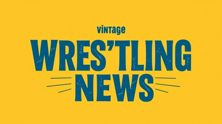 Vintage Wrestling News logo on a yellow background.