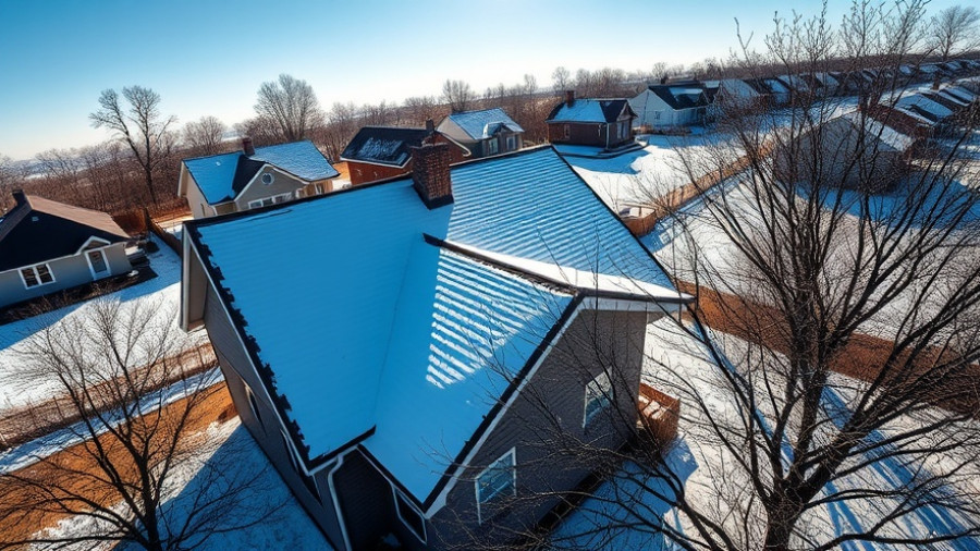 DIY Foam Roofing on a house under winter sunlight.