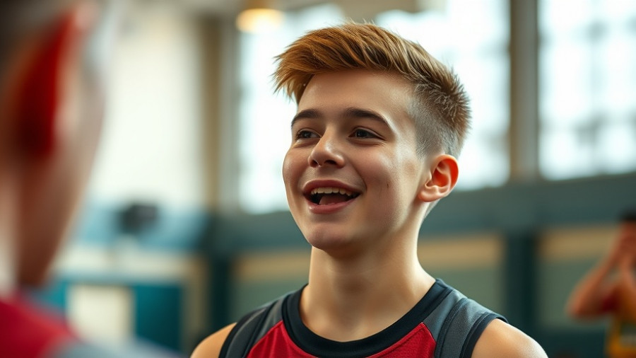 Otto Black speaking enthusiastically at wrestling event.