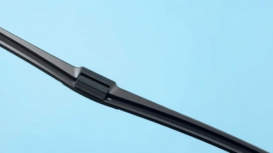 Close-up of two windshield wiper blades on a blue background