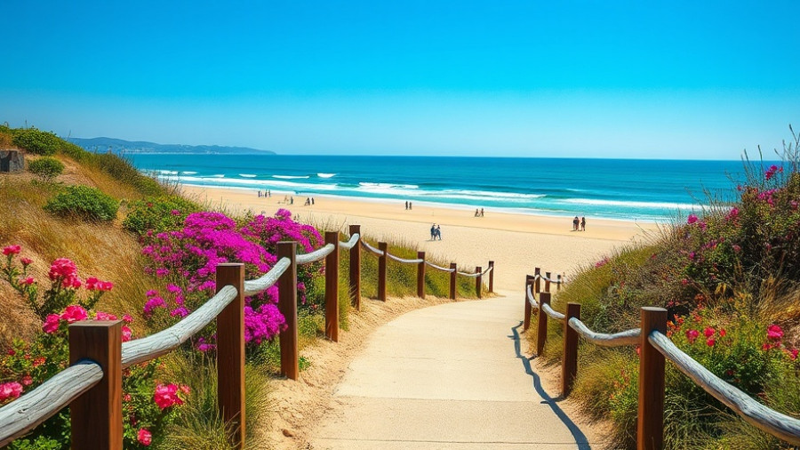 Sunny coastal expat destination in Morocco with beach and promenade.