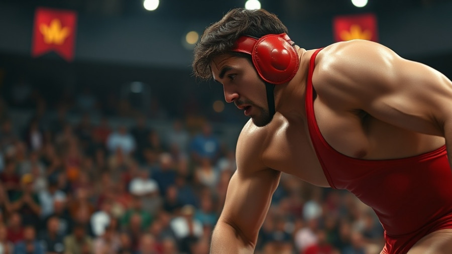 Yuta Kikuchi nonstop action, wrestler competes on blue mat.