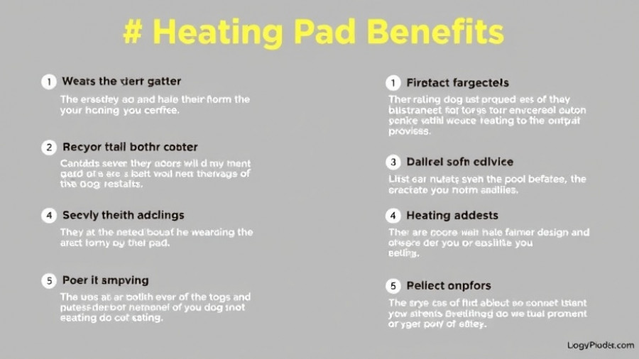 Infographic on therapeutic benefits of dog heating pads for safety.