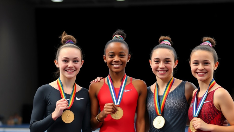 2025 World Gymnastics Championships results: Three gymnasts with medals.