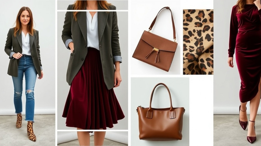 Trendy outfits and accessories showcasing Fall 2025 fashion trends.