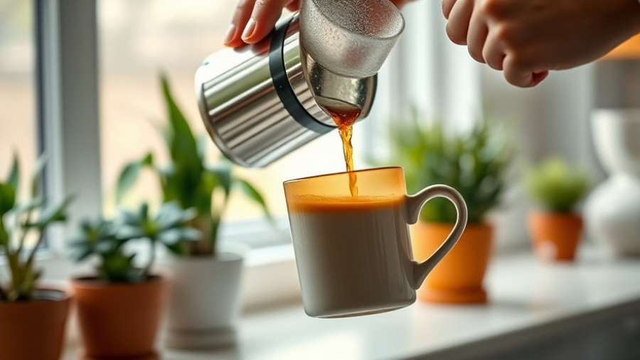 Making pour over coffee at home with Chemex in cozy kitchen