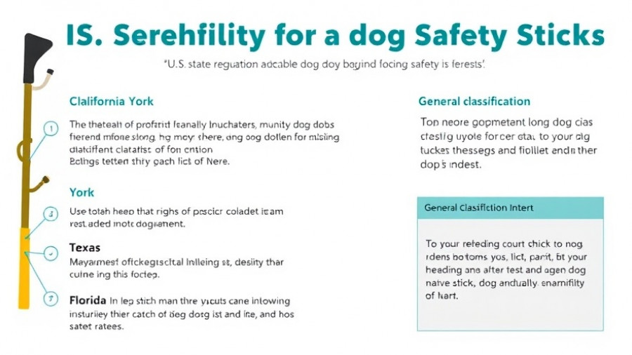 Infographic on U.S. state rules for dog safety sticks protection.
