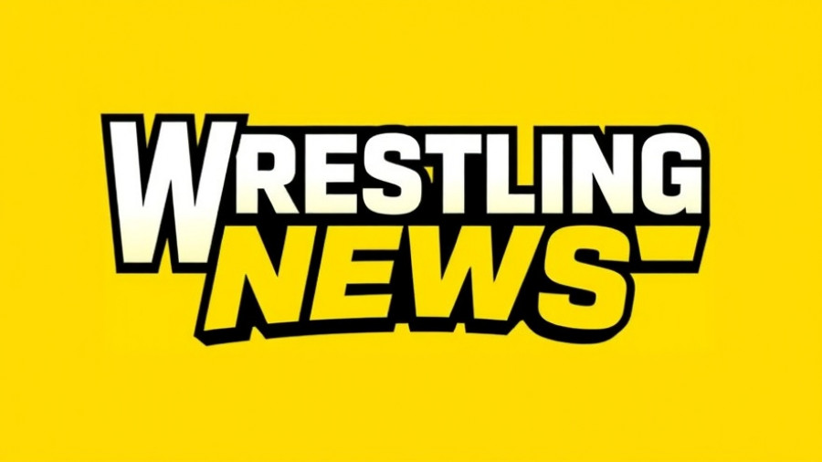Bold wrestling news logo on bright yellow background