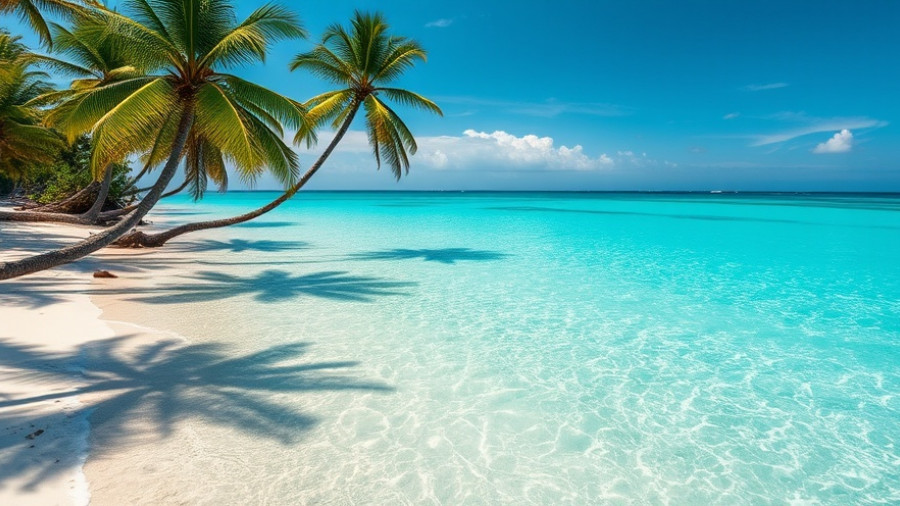 Tropical beach paradise with turquoise waters, best country to live and retire in.